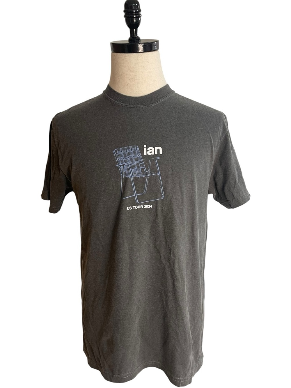 Ian Rapper US Tour 2024 Graphic Tee Charcoal Gray